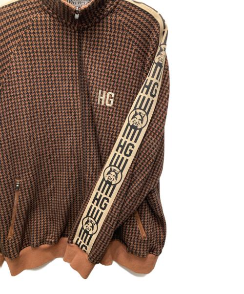 Hysteric Glamour（ヒステリックグラマー）Hysteric Glamour (ヒステリックグラマー) HG刺繍 トラックジャケット ブラウン×ブラック サイズ:XLの古着・服飾アイテム