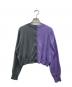 ENFOLD (エンフォルド) バイカラーカーディガン グレー×パープル サイズ:38：15000円