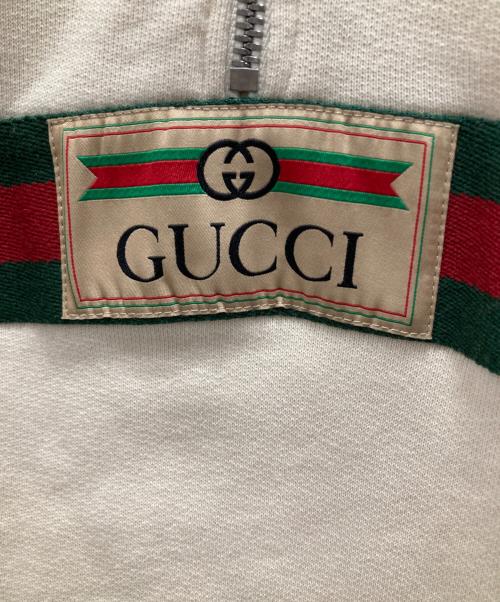 GUCCI（グッチ）GUCCI (グッチ) シェリーライン ロゴラベル付き ジャケット アイボリー サイズ:12の古着・服飾アイテム