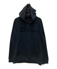 Jack Wolfskin（ジャック ウルフスキン）の古着「JP CHENILLE LOGO HOODY/ジェイピー シェニール ロゴ フーディー」｜ブラック