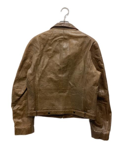 HUGO BOSS（ヒューゴ ボス）HUGO BOSS (ヒューゴ ボス) ラムレザージャケット ブラウン サイズ:Sの古着・服飾アイテム