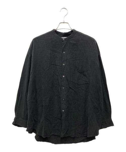 Graphpaper（グラフペーパー）Graphpaper (グラフペーパー) Linen Cupro Oversized Band Collar Shirt/リネン キュプラ オーバーサイズド バンド カラー シャツ ブラック サイズ:Sの古着・服飾アイテム