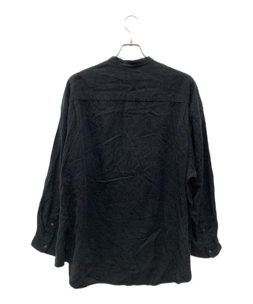 Graphpaper（グラフペーパー）Graphpaper (グラフペーパー) Linen Cupro Oversized Band Collar Shirt/リネン キュプラ オーバーサイズド バンド カラー シャツ ブラック サイズ:Sの古着・服飾アイテム