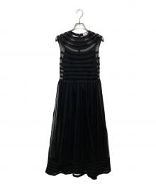 RED VALENTINO（レッドヴァレンティノ）の古着「ノースリーブドレスワンピース」｜ブラック