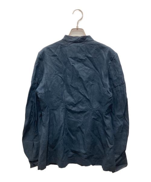 JIL SANDER（ジルサンダー）JIL SANDER (ジルサンダー) コーティングリネンバンドカラーシャツ ネイビー サイズ:36の古着・服飾アイテム
