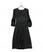 HER LIP TOハーリップトゥ）の古着「Lace-Trimmed Pin Dot Dress」｜ブラック