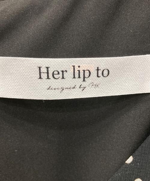 HER LIP TO（ハーリップトゥ）HER LIP TO (ハーリップトゥ) Lace-Trimmed Pin Dot Dress ブラック サイズ:Sの古着・服飾アイテム