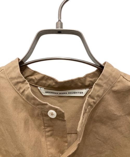GRANDMA MAMA DAUGHTER（グランマママドーター）GRANDMA MAMA DAUGHTER (グランマママドーター) コットンタイプライター バンドカラー ロングシャツワンピース ベージュの古着・服飾アイテム
