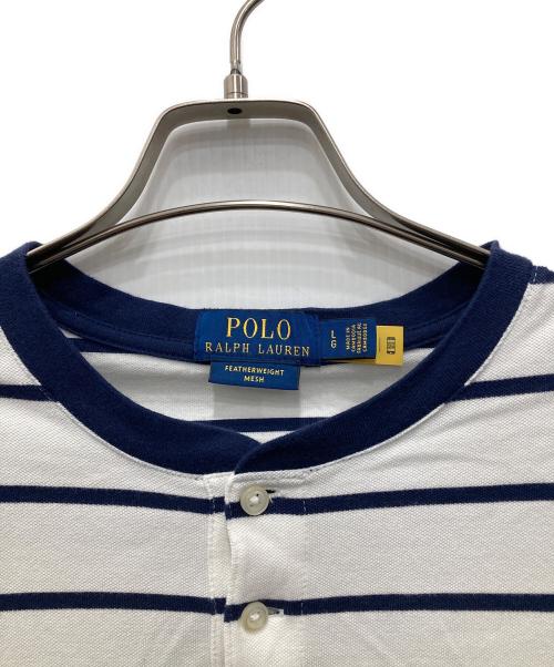 POLO RALPH LAUREN（ポロ・ラルフローレン）POLO RALPH LAUREN (ポロ・ラルフローレン) ポロシャツ ホワイト×ネイビー サイズ:Lの古着・服飾アイテム