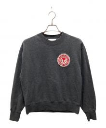 AMI Alexandre Mattiussi（アミアレクサンドルマテュッシ）の古着「ロゴパッチ リサイクルコットン フリース スウェットシャツ」｜グレー