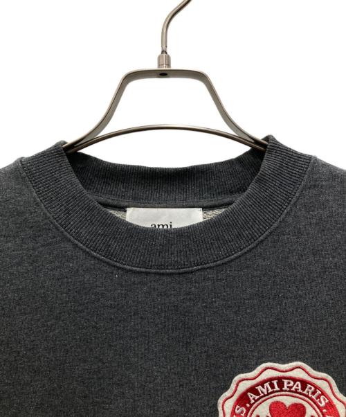 AMI Alexandre Mattiussi（アミアレクサンドルマテュッシ）AMI Alexandre Mattiussi (アミアレクサンドルマテュッシ) ロゴパッチ リサイクルコットン フリース スウェットシャツ グレー サイズ:XSの古着・服飾アイテム