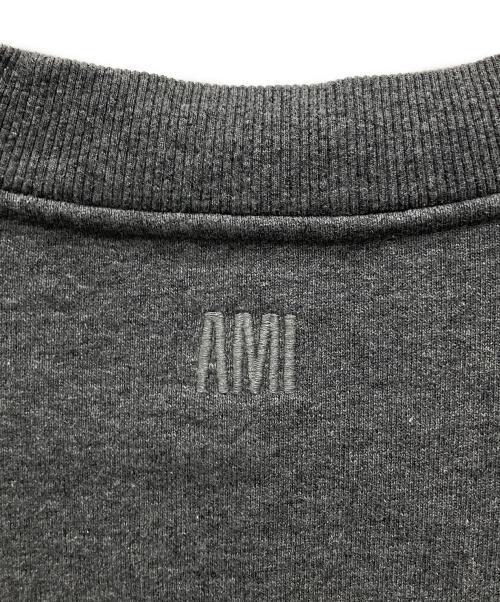 AMI Alexandre Mattiussi（アミアレクサンドルマテュッシ）AMI Alexandre Mattiussi (アミアレクサンドルマテュッシ) ロゴパッチ リサイクルコットン フリース スウェットシャツ グレー サイズ:XSの古着・服飾アイテム