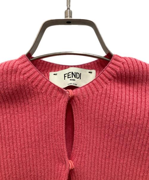 FENDI（フェンディ）FENDI (フェンディ) コンパクトリブニットカーディガン ピンク サイズ:36の古着・服飾アイテム