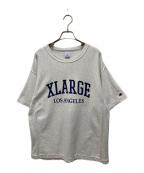 Champion×X-LARGEチャンピオン×エクストララージ）の古着「リバースウィーブショートスリーブ Tシャツ」｜ライトグレー