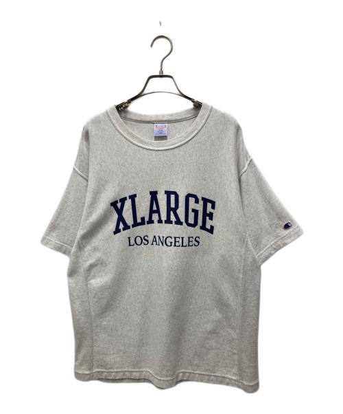 Champion（チャンピオン）Champion (チャンピオン) X-LARGE (エクストララージ) リバースウィーブショートスリーブ Tシャツ ライトグレー サイズ:Lの古着・服飾アイテム