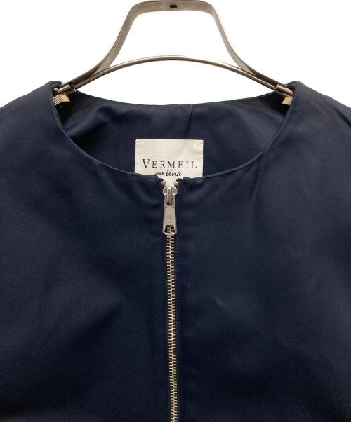 VERMEIL par iena（ヴェルメイユ パー イエナ）VERMEIL par iena (ヴェルメイユ パー イエナ) ヘビーサテン バルーンブルゾン ネイビー サイズ:FREEの古着・服飾アイテム