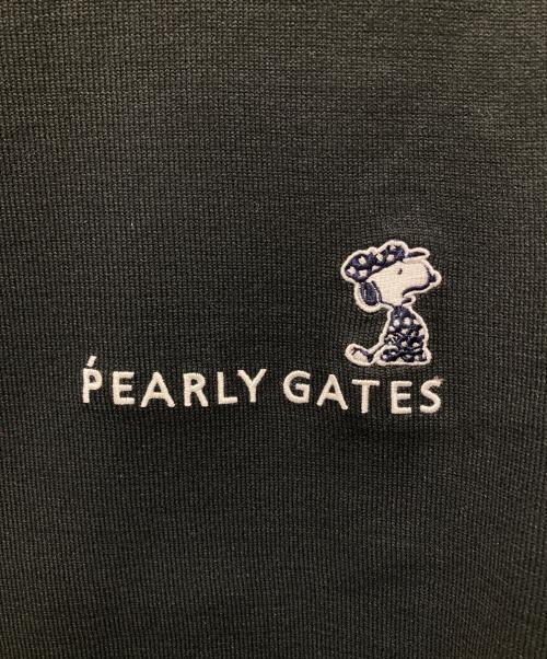 PEARLY GATES（パーリーゲイツ）PEARLY GATES (パーリーゲイツ) 14G 部分JQ クルーネック ニットプルオーバー ブラック サイズ:6 未使用品の古着・服飾アイテム