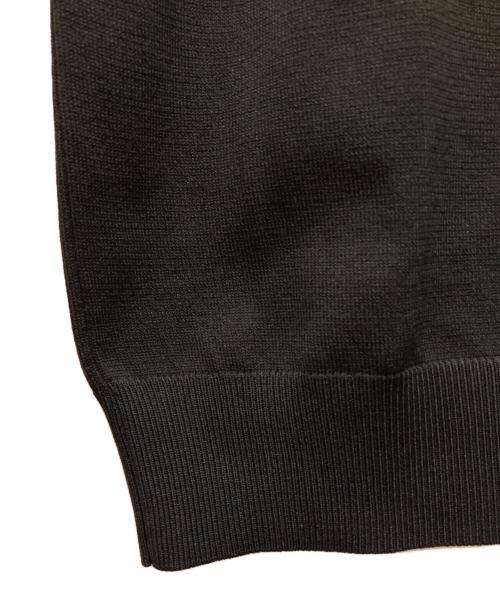 PEARLY GATES（パーリーゲイツ）PEARLY GATES (パーリーゲイツ) 14G 部分JQ クルーネック ニットプルオーバー ブラック サイズ:6 未使用品の古着・服飾アイテム