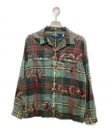POLO RALPH LAUREN（ポロ・ラルフローレン）の古着「Classic Fit Equestrian Plaid Twill Shirt/、クラシック フィット エクエストリアン プレイド ツイル シャツ 」｜グリーン