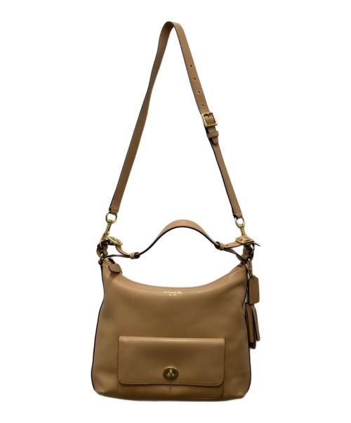 COACH（コーチ）COACH (コーチ) 2wayレザーショルダーバッグ ベージュの古着・服飾アイテム