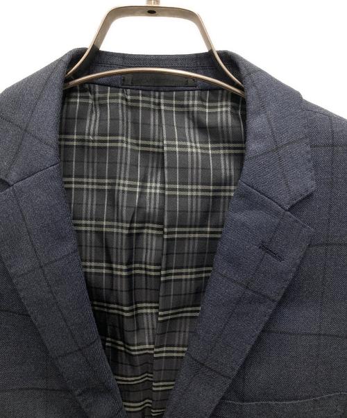 BURBERRY BLACK LABEL（バーバリーブラックレーベル）BURBERRY BLACK LABEL (バーバリーブラックレーベル) チェックテーラードジャケット ネイビー サイズ:Mの古着・服飾アイテム
