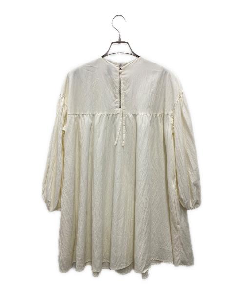 U by SPICK&SPAN（ユー バイ スピック＆スパン）U by Spick&Span (ユー バイ スピック＆スパン) ギャザースリーブ ミニ ワンピース アイボリー サイズ:不明（実寸をご確認ください）の古着・服飾アイテム