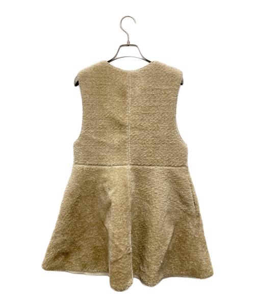 Ameri（アメリ）AMERI (アメリ) BOA V NECK REVERSIBLE PEPLUM VEST ベージュ サイズ:Sの古着・服飾アイテム