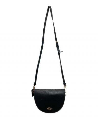 中古・古着通販】COACH (コーチ) レザーショルダーバッグ ブラック
