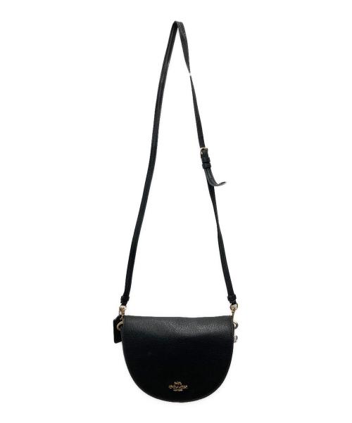 COACH（コーチ）COACH (コーチ) レザーショルダーバッグ ブラックの古着・服飾アイテム