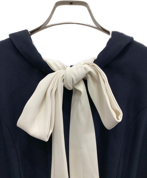 HER LIP TO（ハーリップトゥ）Her lip to (ハーリップトゥ) Louvre Ribbon Jumpsuit/ルーヴル・リボン・ジャンプスーツ ネイビー サイズ:Sの古着・服飾アイテム