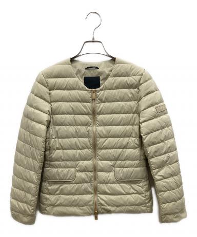 未使用タグ付き　TATRAS ノーカラーキルティング　ダウンジャケット　ベージュ 中古・古着通販】TATRAS (タトラス) NOKO/ノーカラーライトダウン