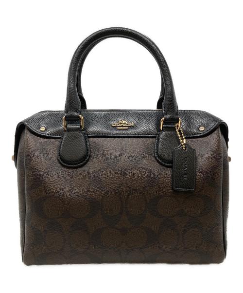 COACH（コーチ）COACH (コーチ) ミニボストンバッグ ブラウンの古着・服飾アイテム