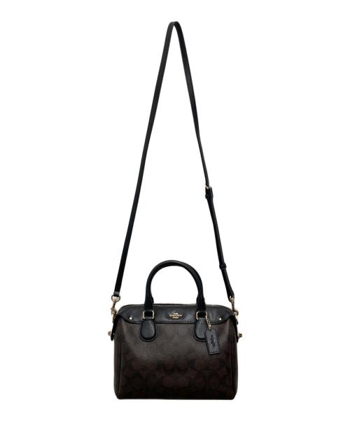 COACH（コーチ）COACH (コーチ) ミニボストンバッグ ブラウンの古着・服飾アイテム