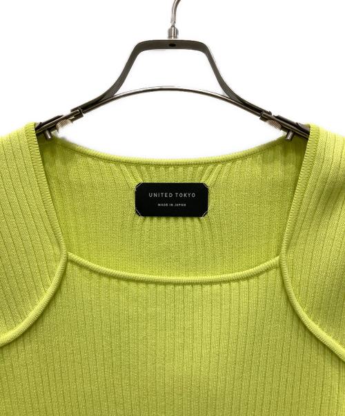 UNITED TOKYO（ユナイテッドトーキョー）UNITED TOKYO (ユナイテッドトーキョー) 半袖ニット イエロー サイズ:Fの古着・服飾アイテム