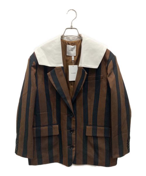 CLANE（クラネ）CLANE (クラネ) セーラーカラー シングル テーラードジャケット ブラウン サイズ:1の古着・服飾アイテム