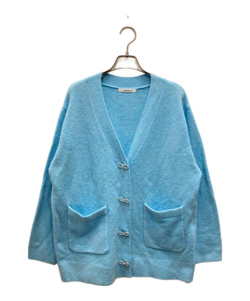 Snidel（スナイデル）Snidel (スナイデル) ビジューリボンボタンミドルカーディガン ブルー サイズ:FREE 未使用品の古着・服飾アイテム