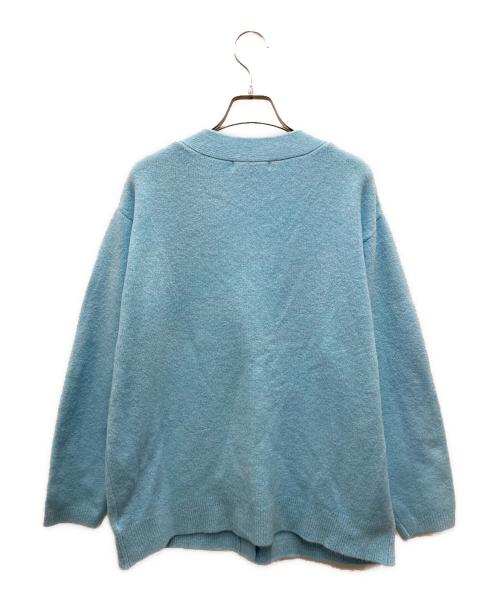 Snidel（スナイデル）Snidel (スナイデル) ビジューリボンボタンミドルカーディガン ブルー サイズ:FREE 未使用品の古着・服飾アイテム