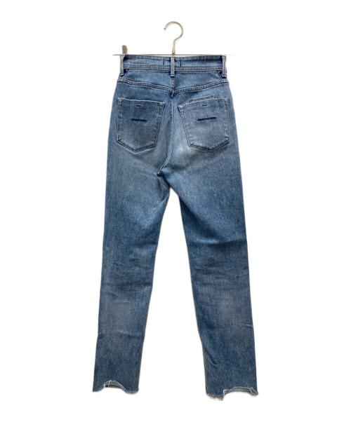 YANUK（ヤヌーク）YANUK (ヤヌーク) HIGH WAIST CUT-OFF STRAIGHT PANTS/ハイ ウエスト カットオフ ストレート パンツ ブルー サイズ:22の古着・服飾アイテム