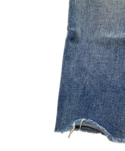 YANUK（ヤヌーク）YANUK (ヤヌーク) HIGH WAIST CUT-OFF STRAIGHT PANTS/ハイ ウエスト カットオフ ストレート パンツ ブルー サイズ:22の古着・服飾アイテム