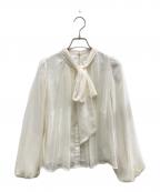 HER LIP TOハーリップトゥ）の古着「Two-Way Bow-Tie Chiffon Blouse/ツーウェイ・ボウタイ・シフォン・ブラウス」｜ホワイト