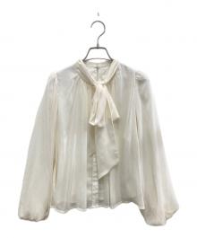 HER LIP TO（ハーリップトゥ）の古着「Two-Way Bow-Tie Chiffon Blouse/ツーウェイ・ボウタイ・シフォン・ブラウス 」｜ホワイト