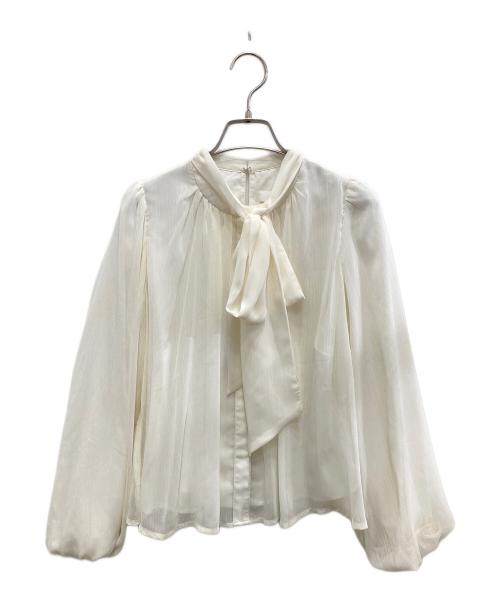 HER LIP TO（ハーリップトゥ）Her lip to (ハーリップトゥ) Two-Way Bow-Tie Chiffon Blouse/ツーウェイ・ボウタイ・シフォン・ブラウス  ホワイト サイズ:Sの古着・服飾アイテム