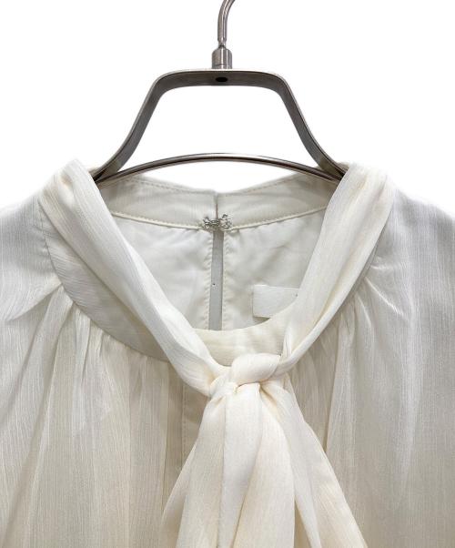 HER LIP TO（ハーリップトゥ）Her lip to (ハーリップトゥ) Two-Way Bow-Tie Chiffon Blouse/ツーウェイ・ボウタイ・シフォン・ブラウス  ホワイト サイズ:Sの古着・服飾アイテム