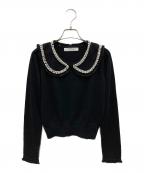 HER LIP TOハーリップトゥ）の古着「Rodin Pearl Knit Pullover/ロダン パール ニット プルオーバー」｜ブラック