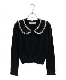 HER LIP TO（ハーリップトゥ）の古着「Rodin Pearl Knit Pullover/ロダン パール ニット プルオーバー」｜ブラック