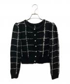 HER LIP TOハーリップトゥ）の古着「Bouncy check knit pullover/バウンシー・チェック・ニット・プルオーバー」｜ブラック