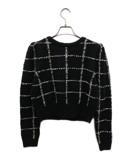 HER LIP TO（ハーリップトゥ）Her lip to (ハーリップトゥ) Bouncy check knit pullover/バウンシー・チェック・ニット・プルオーバー ブラック サイズ:Sの古着・服飾アイテム