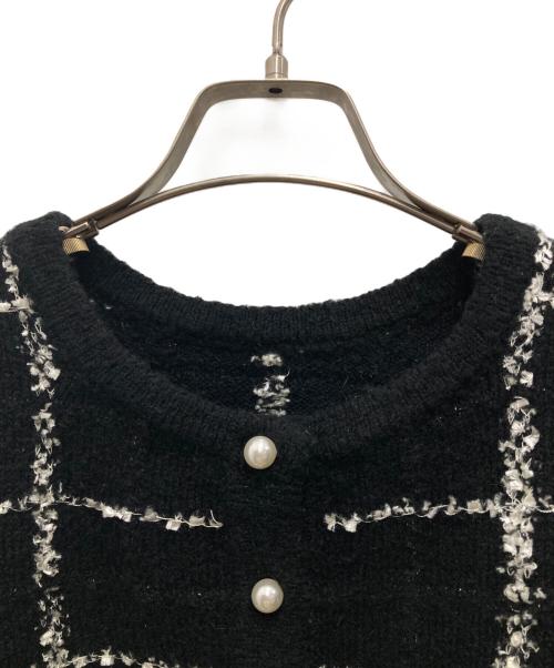 HER LIP TO（ハーリップトゥ）Her lip to (ハーリップトゥ) Bouncy check knit pullover/バウンシー・チェック・ニット・プルオーバー ブラック サイズ:Sの古着・服飾アイテム