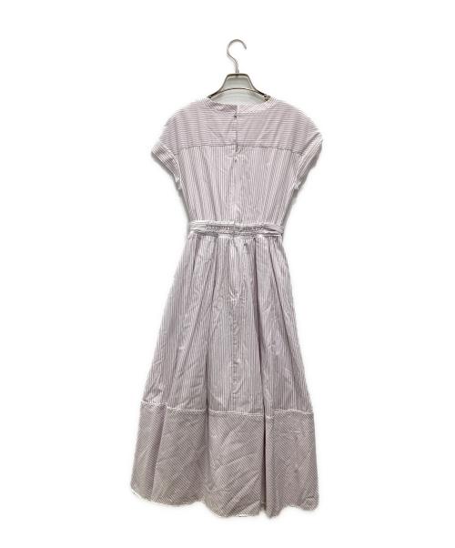 HER LIP TO（ハーリップトゥ）Her lip to (ハーリップトゥ) Stripe Cotton-Blend Summer Dress ホワイト×ピンク サイズ:Sの古着・服飾アイテム