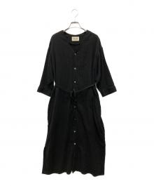 BEAMS BOY（ビームスボーイ）の古着「コットンドビー7分袖ワンピース」｜ブラック